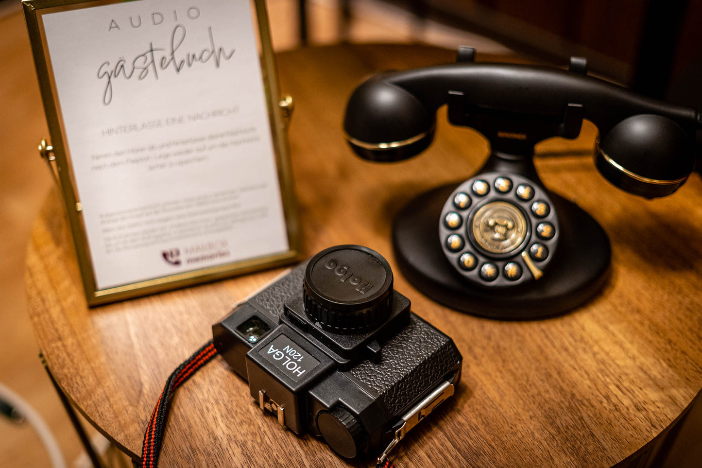 Antike Kamera als Deko zum Audio-Gästebuch