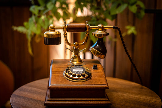 Antikes Audio-Gästebuch Holz-Telefon "The Wooden"