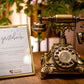Audio-Gästebuch Messing-Telefon "The Vintage" mit goldenem Aufsteller